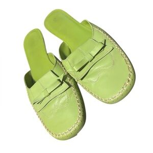 Nicole Bright Green Slip On Mules Size 10